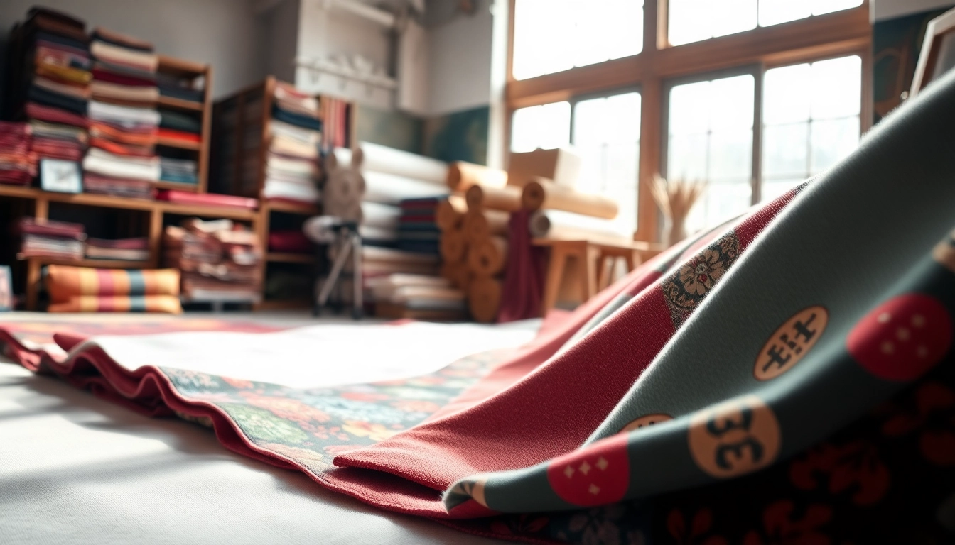 Verken canvas stoffen met diverse patronen en texturen in een creatieve studioomgeving.