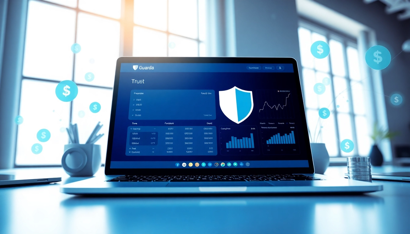 Secure and user-friendly guarda wallet interface displayed on a modern digital workspace.