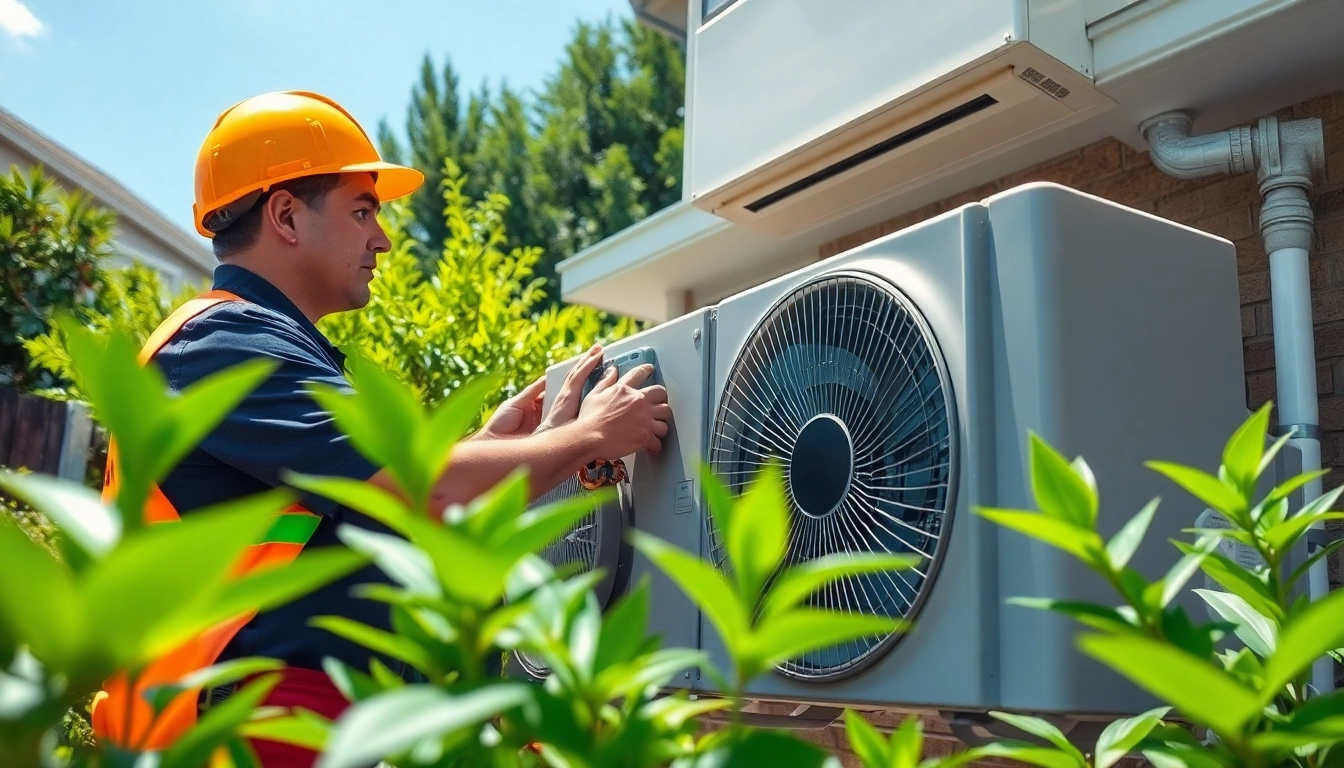Professionally skilled technician performing ac repair phoenix az in a bright garden setting.