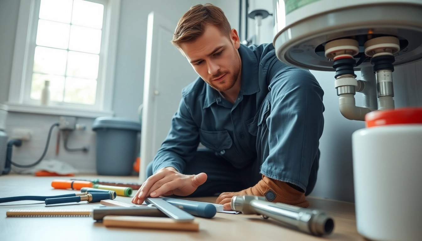 Fixing plumbing Lacey Wa water heater in a well-lit residential setting.